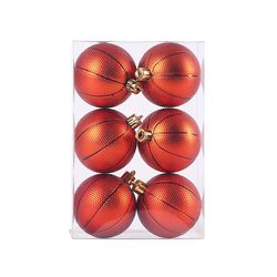 Fruushop Holiday Ornamenter Juletre Dekorere 6Cm Christmas Ball Fotball Baseball Fotball Basketball Flerfarget B