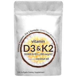 Lisade D3+K2 Vitamin D3 K2 Supplement Softgels 360 Pcs