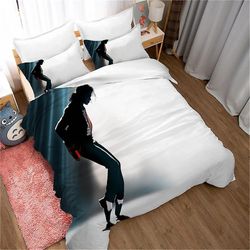 Vuodevaatteet, Michael Jackson, Idol Singer -pussilakanasetti ja 2 tyynyliinaa, 3-osainen pehmeä pörröinen vuodevaatesetti vetoketjukuviolla 04) Si...