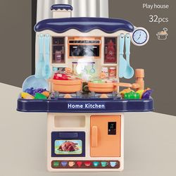 Fantasia Køkken Legetøj Play House Mini Køkken Simulation Spray Vand til børn blå