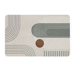 Linkrunning Skridsikker bademåtte, absorberende gulvmåtte 40 x 60cm blød og behagelig brusemåtte, diatomitbademåtte til badekar, køkken, stue, grå
