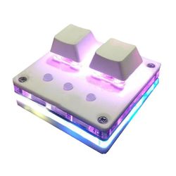 2 näppäintä Osu Mini Näppäimistö Pelinäppäimistö Ohjelmointi Makro Näppäimistö Mekaaninen näppäimistö Blue Switillä Valkoinen