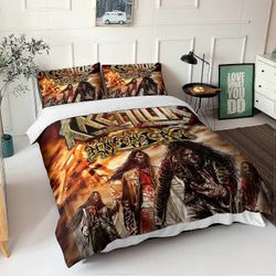 Kerota Kreator-pussilakanasetit Heavy Metal Skull Rock Band Pokeri Pääkallo Vuodevaatteet Mikrokuitu Kahden hengen vuodevaatteet Setti 135 * 200 CM...