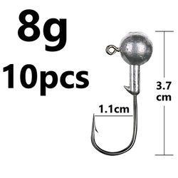 Unbrand 1g 2g 3g 4g 5g 10g 20g 22g 25g 28g Crank Jig Head Hook Hook Head Jig Lure Hard Bait Soft Worm Jig Krog til fiskeri 8g