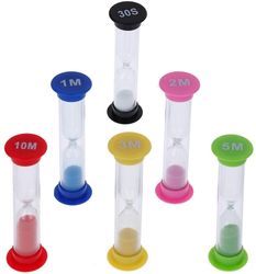 6pcs Plastic Hourglass Set, dedikeret til spil og sport