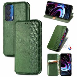 Kompatibel med Motorola Moto Edge 2021 Flip Case Etui Vintage Wallet Flip Cover med magnetisk lukning Coque - Blå grøn