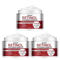 Retinol kollageenikompleksivoide, edistynyt päivä- ja yökosteusvoide C-vitamiinilla ja hyaluronihapolla, ikääntymistä estävä ja aknen hoito miehill...