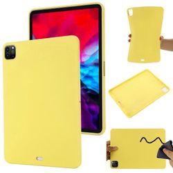 iPad Pro 12.9 2022 / 2021 / 2020 / 2018 Pure Color nestemäinen silikoni iskunkestävä tablettikotelo Keltainen