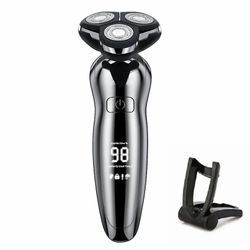 Elektrisk barbermaskin for menn Clipper Beard Trimmer Roterende Barbermaskin 100% Vanntett ZN8508-5 med LCD