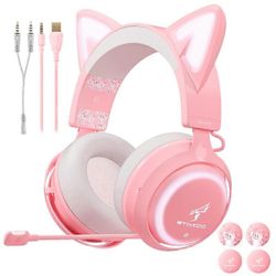 SOMIC GS510 Cat Ear langalliset pelikuulokkeet, USB + 3,5 mm, LED-valo, E-urheilukuulokkeet