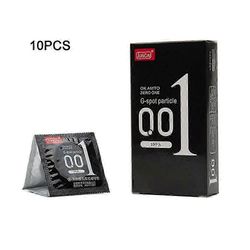 10kpl 0,01mm Ultra Slim Kondomit - Näkymätön voideltu miehille musta