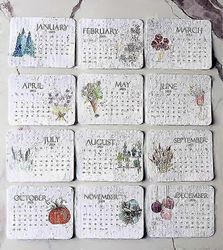 Istutettava siemenkalenteri 2025, siemenkalenteri 2025 tammikuusta joulukuuhun, kuukausittainen siemenpöydän kalenterisuunnittelija istutettavilla ...