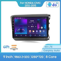 Bicaco Til Honda Civic 2012-2015 Rhd 2 Din Android 12.0 Bilradio Multimedievideoafspiller GPS Navigation 4G Carplay Hovedenhed 9863 2 32G A