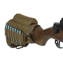 Säädettävät ulkona olevat taktiset kiväärikotelot Butt Stock Rifle Poski Rest Pussi Luodinpidike Nylon-nousutyyny Ammuspatruunoiden laukku Khaki