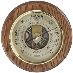 Woodford Solid eik Barometer - brun/bronse Brown