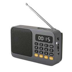 FM-radio DAB-radio kannettava pieni hätä ladatava kinkku bluetooth-äänilaatikko mini vintage-musiikkikaiutin mp3-soitin A Harmaa