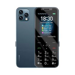 Carrep A6 4 SIM-kortin valmiustila samanaikaisesti gsm 2g mini matkapuhelin 2.4" näyttö 1200mah mp3 fm taskulamppu puhelin lapsille Sininen Officia...