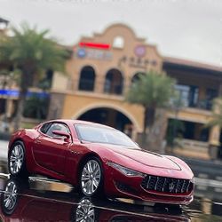 1:32 Maserati Alfieri Coupe Alloy urheiluautomalli Painevalettu metalli leluajoneuvot Automalli Ääni ja valo Simulaatio Lasten lelulahja Punainen