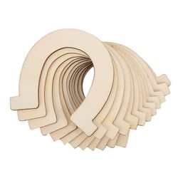 24kpl hevosenkengän muoto puu ripustettava riipus puinen käsityö DIY lasten käsintehty lelu (83 x 91mm )