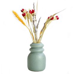 Keramisk vase i europæisk stil, grov keramisk tørret blomstervase B-Grøn