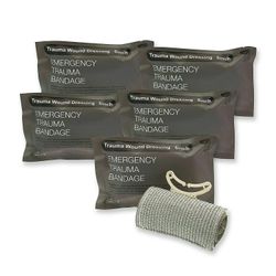 Frifoho 5 Pack Emergency Trauma 6 "israelsk stil bandage - Combat Military Style Battle Wound Dressing Førstehjælp