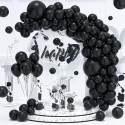 Svart Latex Ballong Arch Kit, 102pcs 18in 12in 10in 5in Arch Garland For Festival Piknik, Engasjement, Bryllup, Bursdagsfest, Svart Tema Jubileum