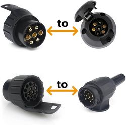 7/13 perävaunun pistokesovitin 7-13-nastainen liitinpistoke 7-napainen - 13-napainen auton perävaunulle, traktorille, asuntovaunulle, polkupyörätel...