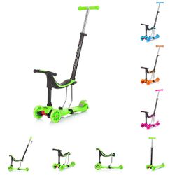 Chipolino Kids Scooter 3 i 1 Multi Plus 3 hjul, balansesykkel, scooter, LED-lys Grønn