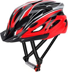 Mikasa Cykel cykelhjelm (egnet størrelse 52-60 cm, sort og hvid) Rød sort