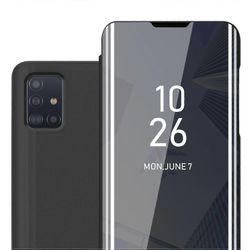 Samsung Galaxy A51 5G -kotelo - Smartview-muotoilu peilillä TURMALIINI MUSTA