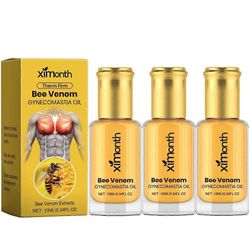 Miesten Thermo Bee-venom Gynekomastia Kiinteyttävä Öljy Luonnollisia Ainesosia Rintahierontaöljy Miesten Lahja 3pcs