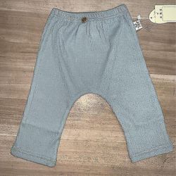 Forår Nyfødte Baby Leggings / - Ribbede Elastiske Stribede Bukser blå bukser 12M