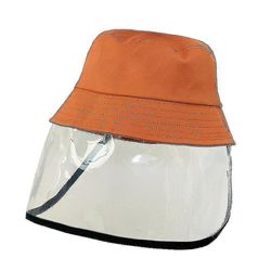 Koolmei Børns tynde ansigtsmaske Støvtæt Fisherman Sun Hat Face Shield Bucket Hat orange