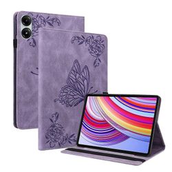 Wigento Xiaomi Redmi Pad Pro 12.1" perhonen keinonahkalaukku violetti