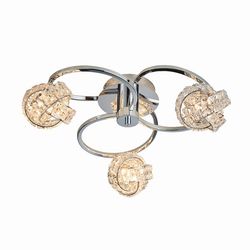 Endon Collection Lighting Talia 3 Light Semi flush Chrome, Crystal (K5) Glas, G9