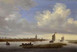 Steve Art Gallery Utsikt over Deventer, Salomon van Ruysdael, 60x40cm