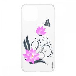 Crazy Kase Hull Til iPhone 12 (6,1) Fleksibel Lotus Blomst og Butterfly