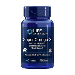 Life Extension Super Omega-3 EPA/DHA W/Sesame Lignans&Olive 60 softgels
