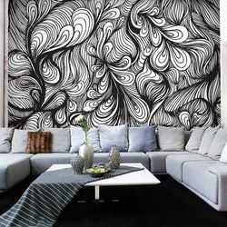 IlyDecor Carta da parati - Bianco e nero in un clima retrò 250x193