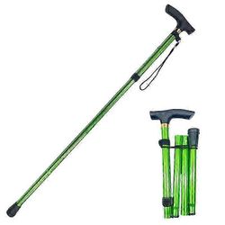 Taitettava keppi, taitettava keppi, kävelykeppi, liukumaton mukava js Vihreä