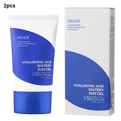 50ml hyaluronsyre vannaktig solgel forfriskende no-fettete isolasjon solkrem for sommeren 2pcs