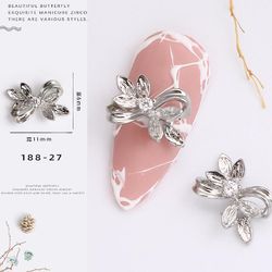 Manicure Zircon Pearl Shell Bow Star-moon Ultra Flash Light Luksus Nail Diamond Patch Sølvfarvet sølv 18827