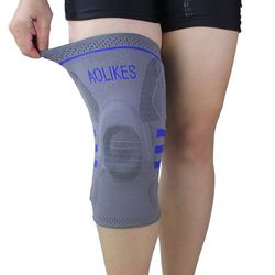 1Pcs fitness kører knæ støtte beskytte gym sport seler knæpude elastisk nylon silicium polstret kompression knæ pad 02 M