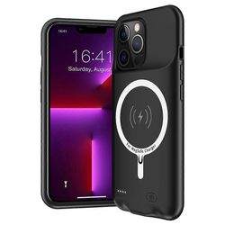 B88 iPhone 13 Pro 7000mAh ladattava akkukotelo, TPU/ABS-latauskuori MagSafella, ääni