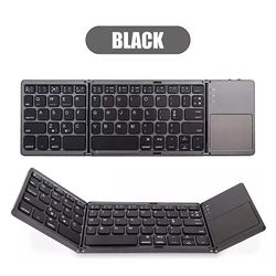 Unbrand Mini Folding Keyboard Touchpad Bluetooth-kompatibel 3.0 Foldbar trådløst tastatur til Windows, Android, ios Tablet Ipad Telefon sort