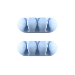 4pcs Desktop Cable Manager Selvklæbende Wire Fixing Data Line Blå