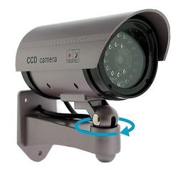 Kabalo realistiske falske Dummy CCTV sikkerhed kamera blinker rødt LED indendørs udendørs sølv