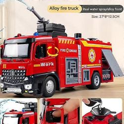 Suurikokoinen metalliseos painevalettu tekninen ajoneuvo kaivinkone lelu paloautomalli simulointi äänivalo lelut joululahja lapsille Seostettu vesi...