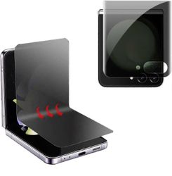 Yksityisyys näytönsuoja Samsung Galaxy Z Flip 5:lle, vakoilunesto, 2kpl ulko- ja sisäpuolella pehmeä näyttökalvo, täysin peitetty naarmuuntumaton G...
